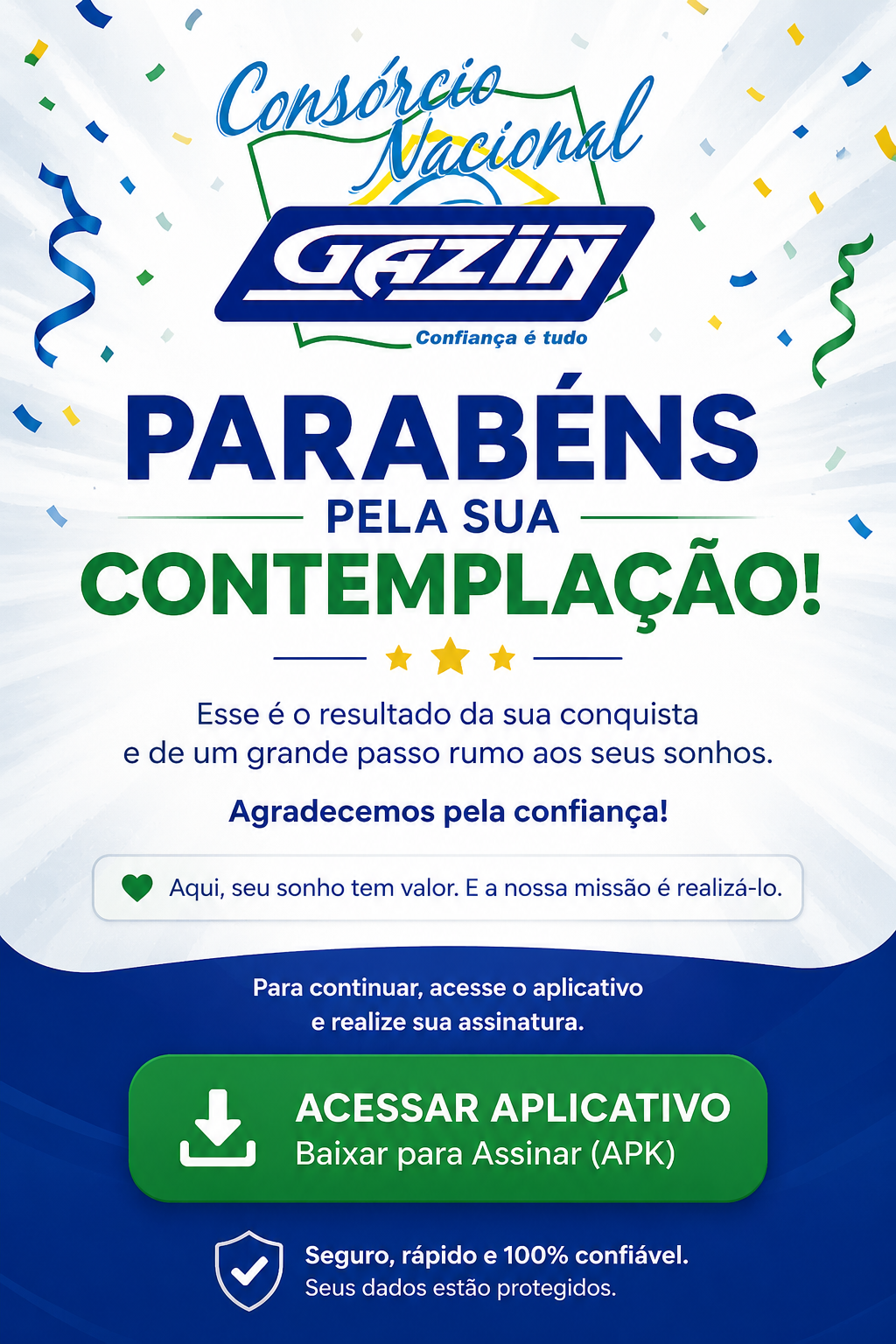 Parabéns pela sua contemplação